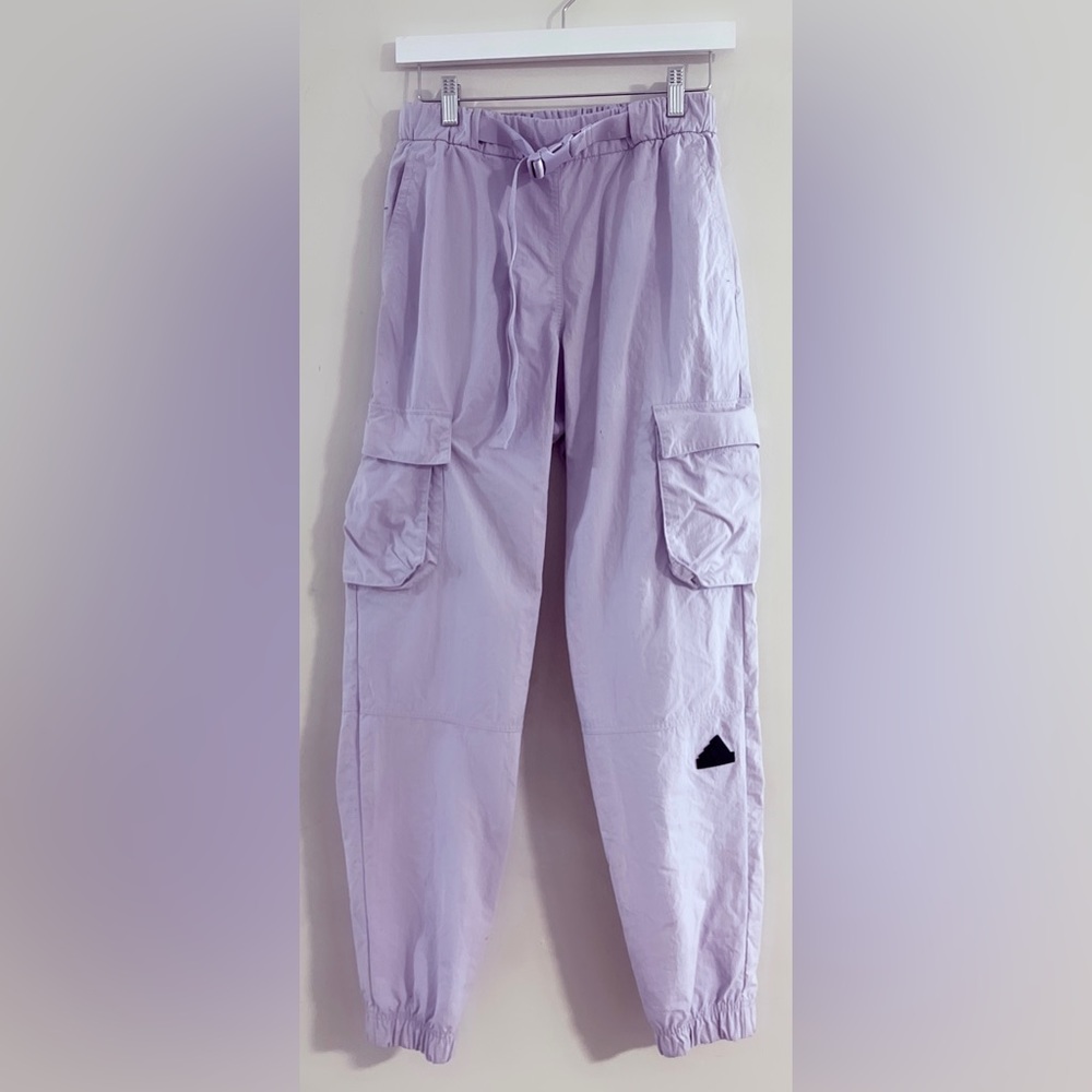 Adidas Belted Parachute Cargo Pants in Lilac, Women’s Size Small